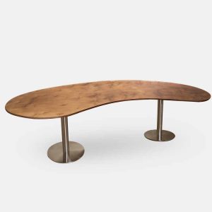 TD-89 千層板變形蟲長桌(不鏽鋼圓盤腳)