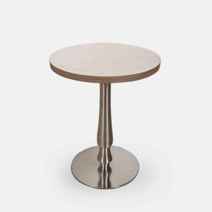 TB-303 淺黃櫻桃木圓桌(不鏽鋼葫蘆圓盤腳)